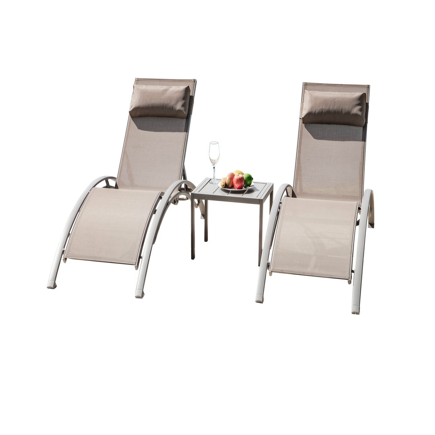 Latitude Run Treymane Outdoor Aluminium Chaise Lounge Set Wayfair